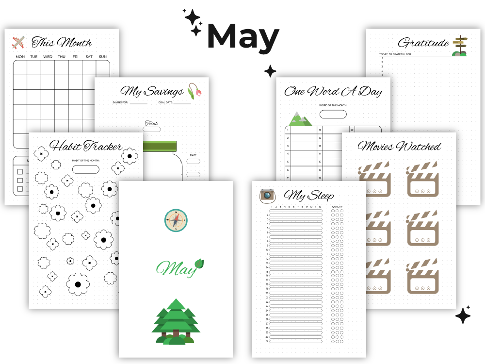 Monthly Printable Bullet Journal