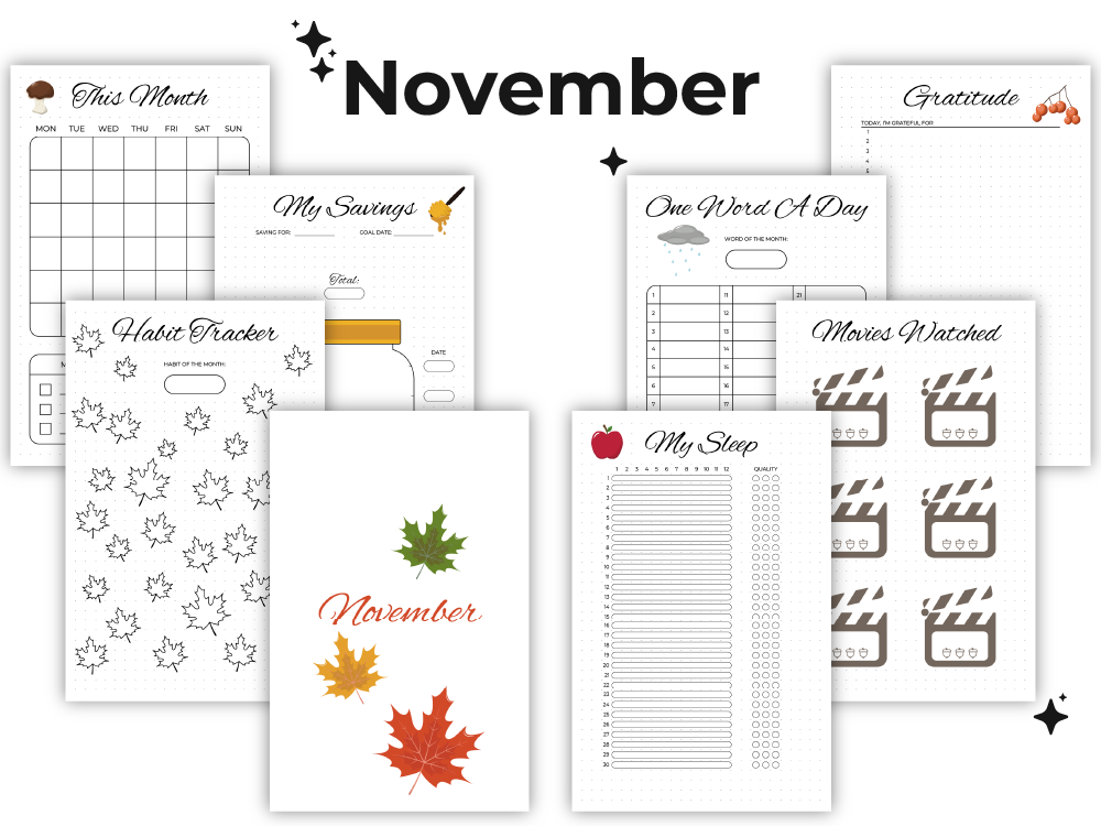 Monthly Printable Bullet Journal